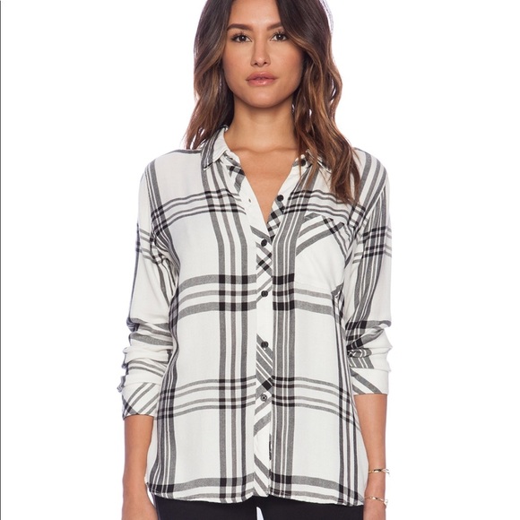 rails hunter flannel white & black - Picture 1 of 8